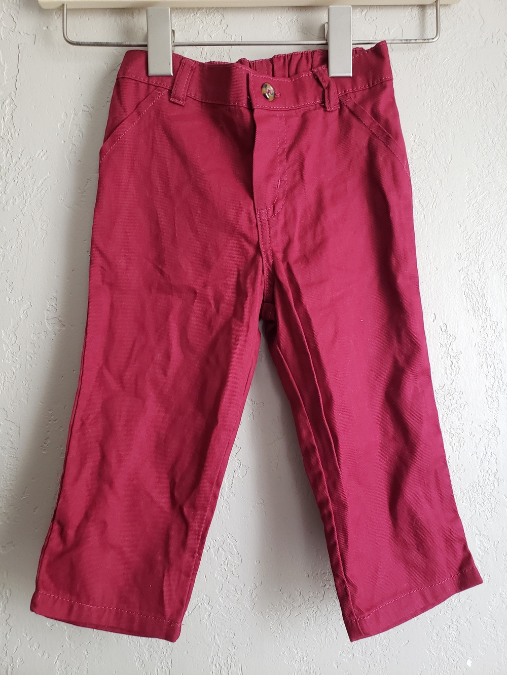 Carter's Deep Red Elastic-Waist Pants Boy's 18m